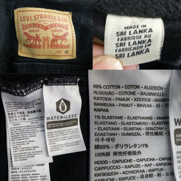 Levis' Black Denim Hybrid Hoodie Trucker Jacket - Picture 5 of 12